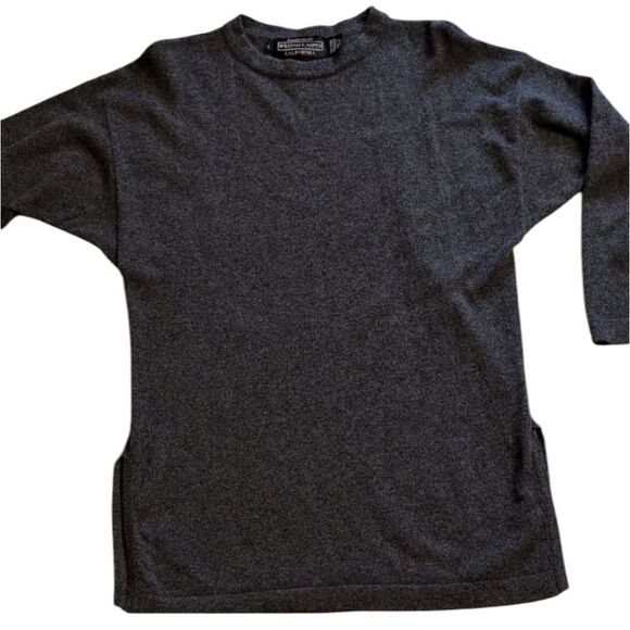 Randall Roy for William Kasper California Cashmere Sweater Charcoal Gray Crew M - Picture 1 of 9